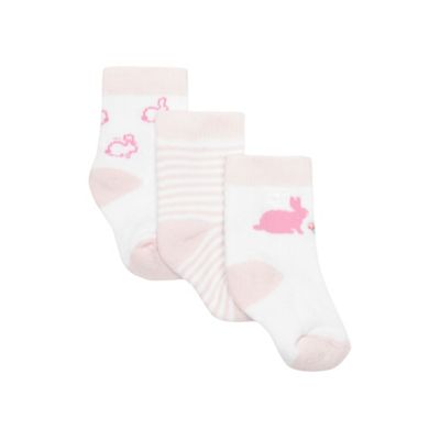 Pink rabbit themed socks